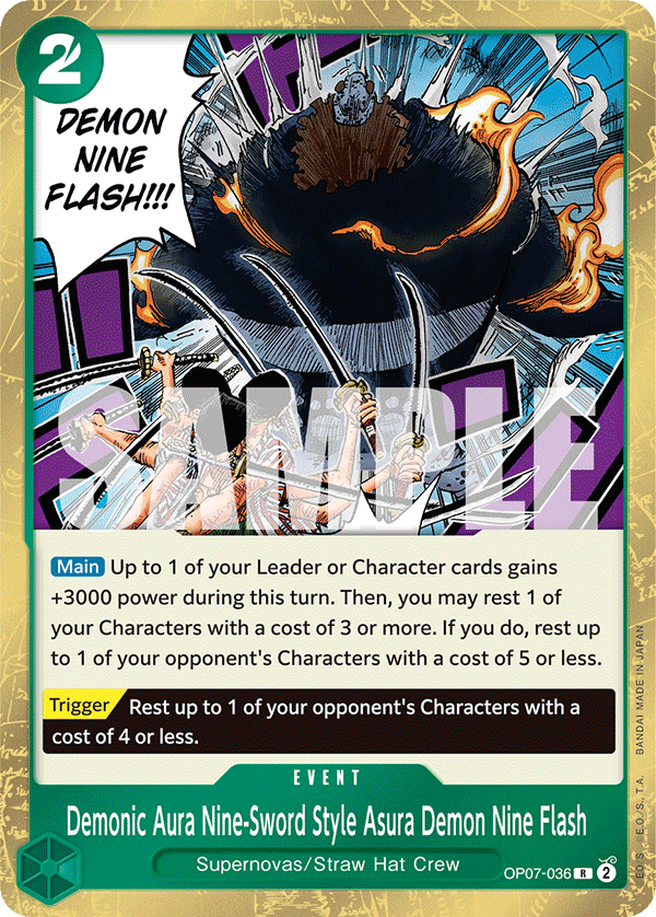 OP07-036 - Demonic Aura Nine-Sword Style Asura Demon Nine Flash - Rare