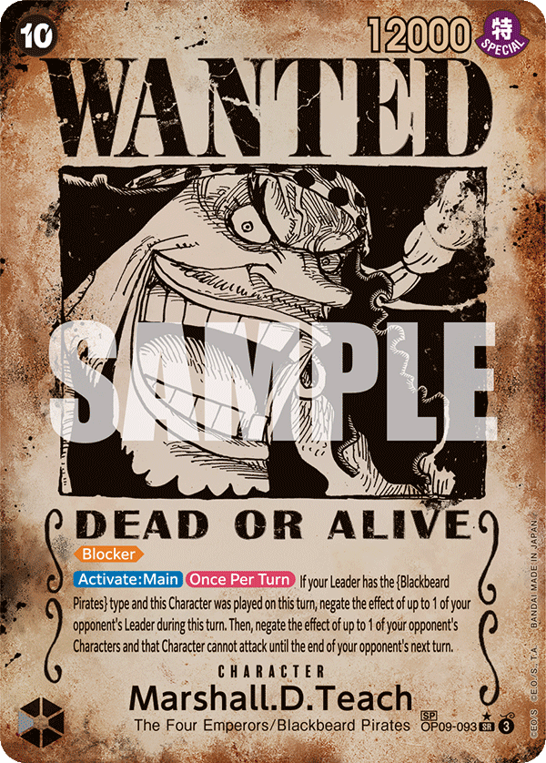 OP09-093 - Marshall.D.Teach - Super Rare Alt Art (Wanted Poster)