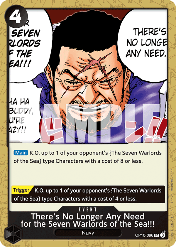OP10-096 - There’s No Longer Any Need for the Seven Warlords of the Sea!!! - Uncommon
