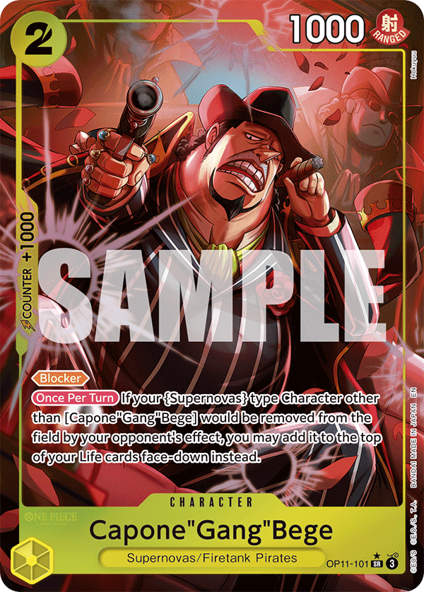 OP11-101 - Capone"Gang"Bege - Super Rare Alt Art
