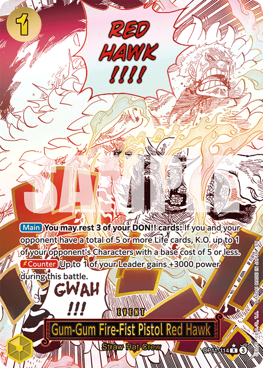 OP11-114 - Gum-Gum Fire-Fist Pistol Red Hawk - Rare Alt Art