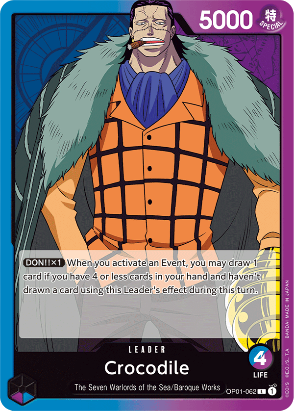 Crocodile - OP01-062 - Leader-One Piece Singles