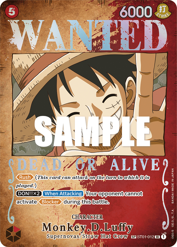 Monkey.D.Luffy - ST01-012 - (Wanted) (Alternate Art)-One Piece Singles