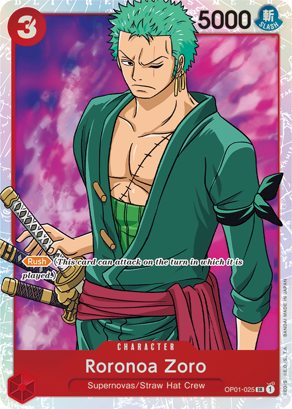 Roronoa Zoro - OP01-025 - Super Rare-One Piece Singles