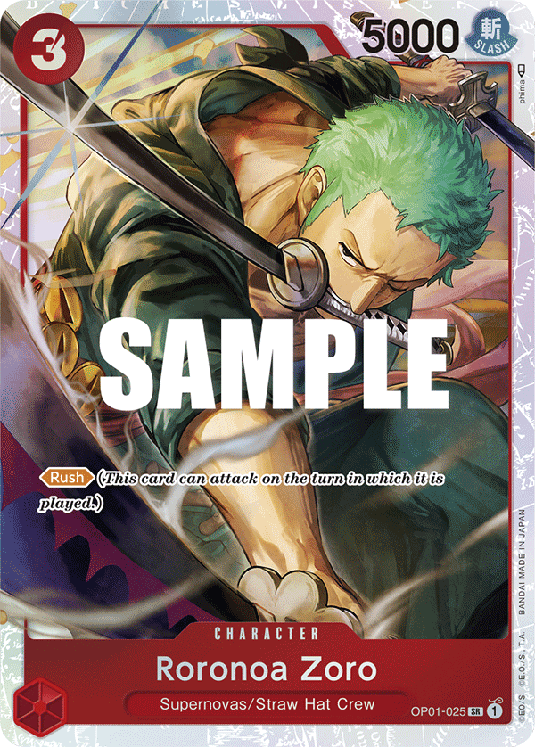 Roronoa Zoro - OP01-025 - Super Rare ST10 Alt Art