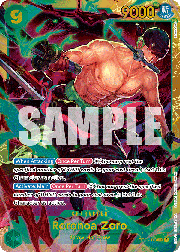 Roronoa Zoro - OP06-118 - Secret Rare One Piece Singles Roronoa Zoro - OP06-118 - Secret Rare One Piece Singles