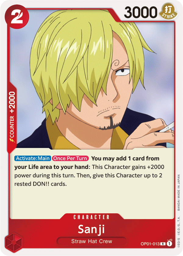 Sanji - OP01-013 - Rare-One Piece Singles