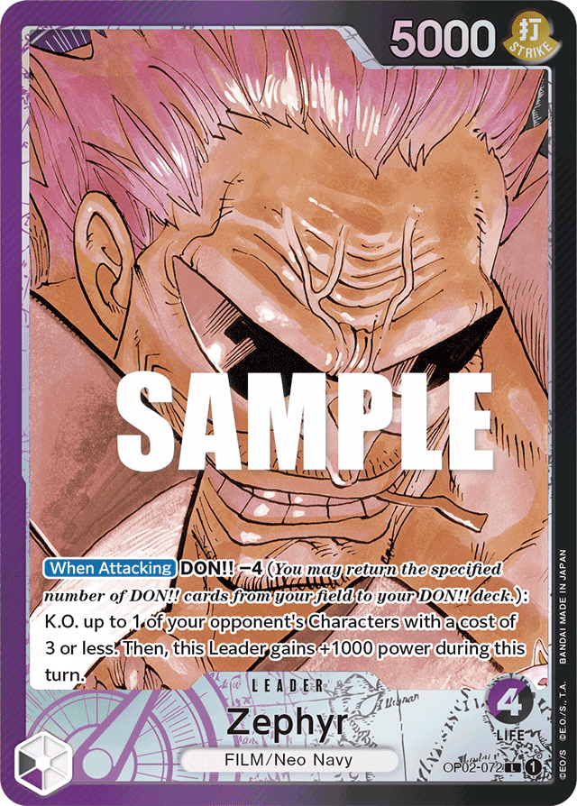 Zephyr - OP02-072 - Leader (Alt Art)-One Piece Singles