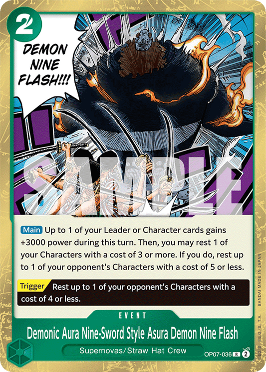 OP07-036 - Demonic Aura Nine-Sword Style Asura Demon Nine Flash - Rare