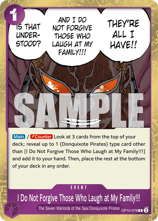 OP10-078 - I Do Not Forgive Those Who Laugh at My Family!!! - Rare