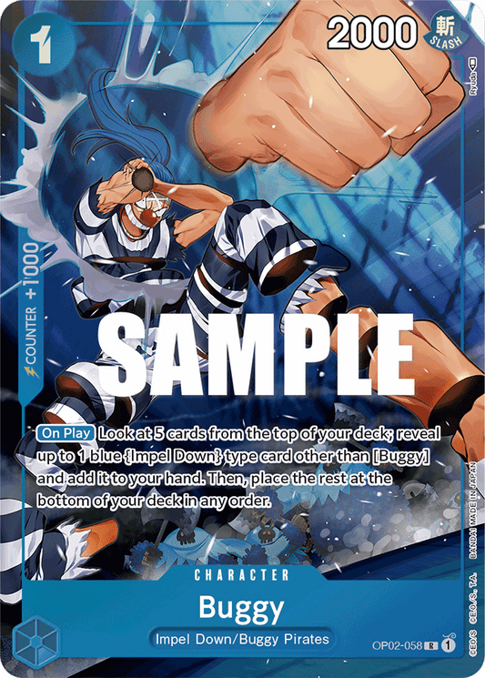 Buggy - OP02-058 - Rare (Alt Art)-One Piece Singles