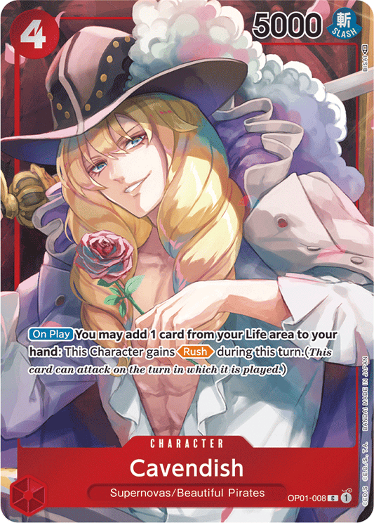 Cavendish - OP01-008 - Common (Alt Art)-One Piece Singles