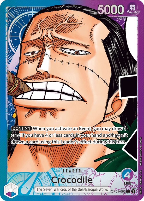 Crocodile - OP01-062 - Leader (Alt Art)-One Piece Singles