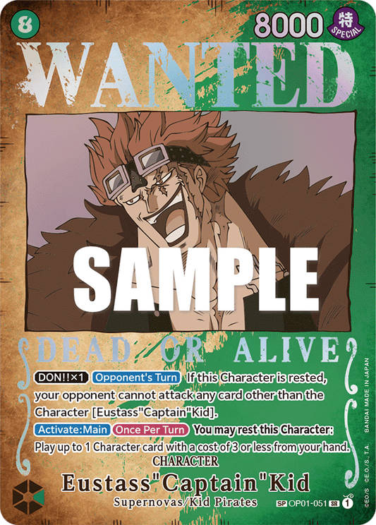 Eustass"Captain"Kid - OP01-051 - (Wanted) (Alternate Art)-One Piece Singles