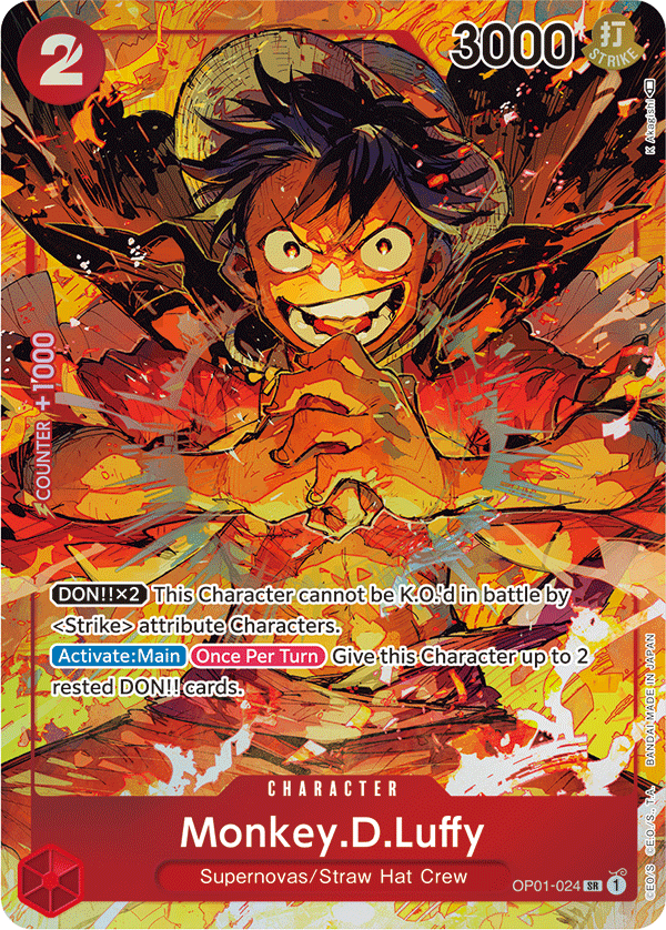Monkey.D.Luffy - OP01-024 - Super Rare (Alt Art)-One Piece Singles