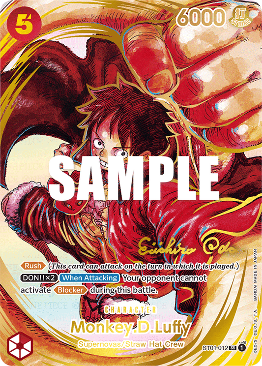 Monkey.D.Luffy - ST01-012 - Super Rare (OP05 Oda Signed Anniversary)