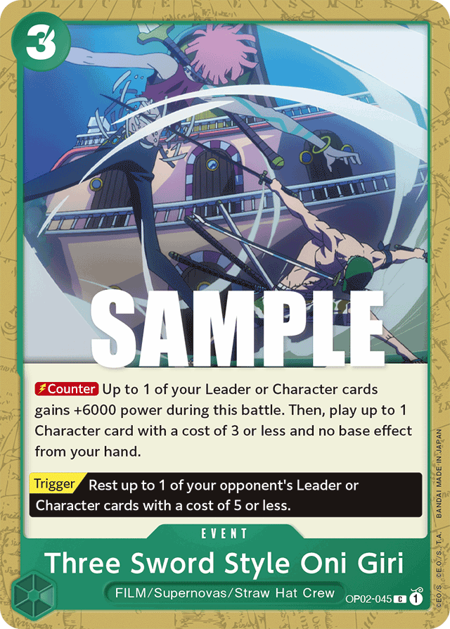 Three Sword Style Oni Giri - OP02-045 - Common-One Piece Singles