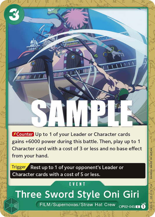 Three Sword Style Oni Giri - OP02-045 - Common-One Piece Singles