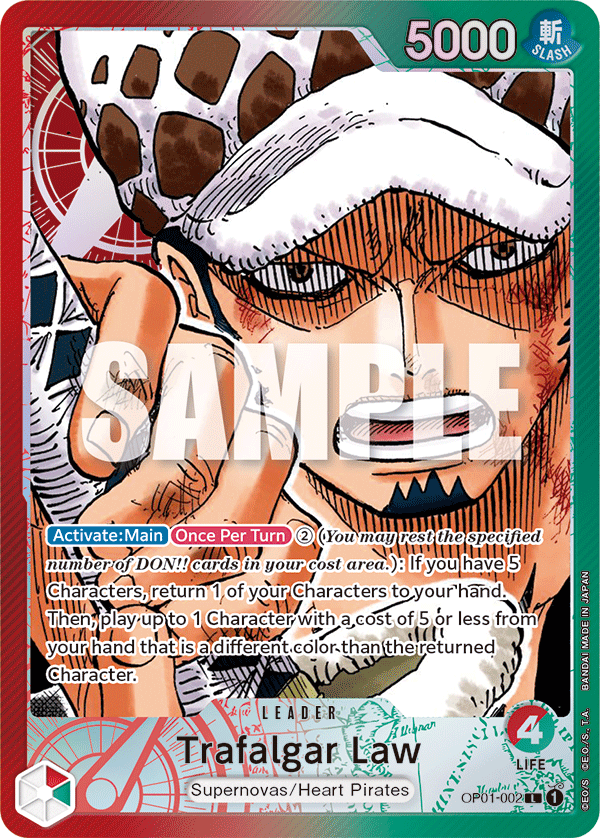 Trafalgar Law - OP01-002 - Leader (Alt Art)-One Piece Singles